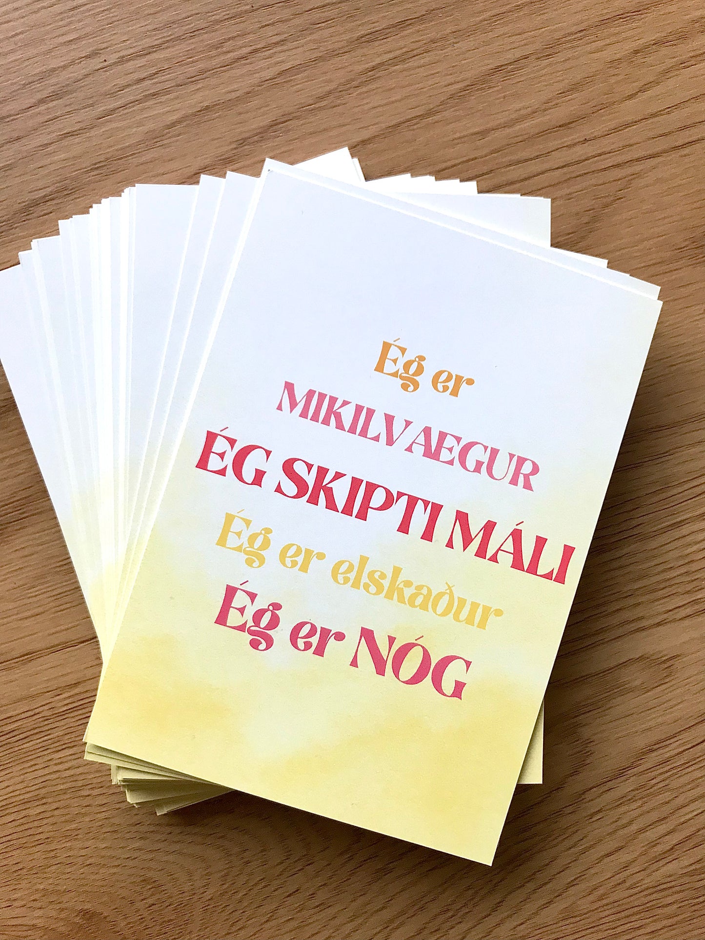 Affirmation Cards - Icelandic, 1st person, For all genders