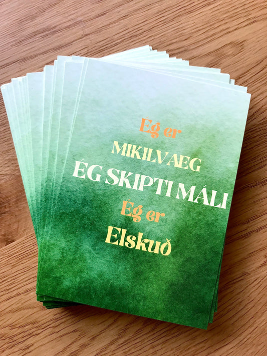 Affirmation Cards - Icelandic, 1st person, For all genders